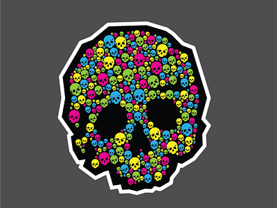 CMY sKull cmyk halloween skull sticker stickermule