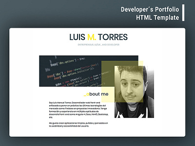 Luis M. - Developer´s Portfolio Angular Template angular developer personal portfolio ui website
