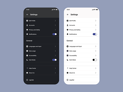 DailyUi Day 007 - Settings page