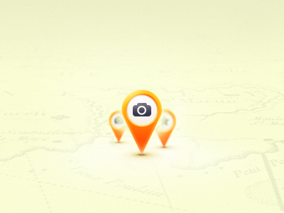 Map pin icon map orange photo pin