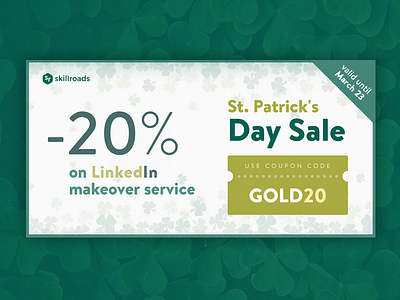 St patrick's day twitter ad ad banner green patrick skillroads st patricks day twitter