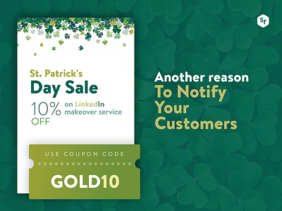 Green banner for St. Patricks Twitter Campain banner banner ads clover coupon discount green line sale st patricks st patricks day twitter