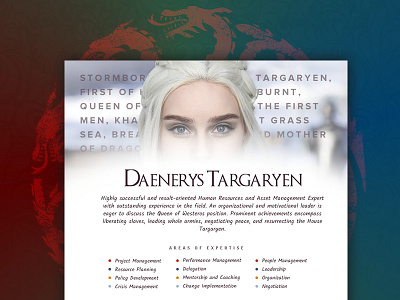 Daenerys Targaryen Resume