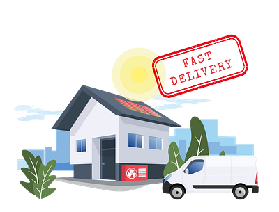 Self-sufficient house illustration vector