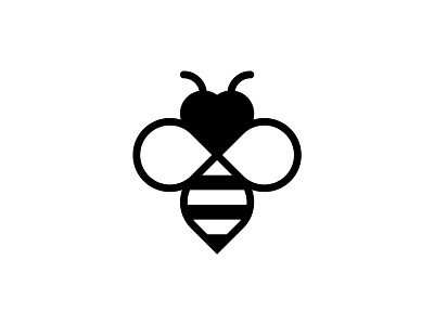 Bee Logo bee bees brand branding design graphic design heart identity illustration infinity logo mark symbol vector