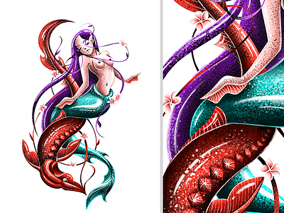 Mermaid affinity designer art character design drawing fish girl illustration mermaid mermay