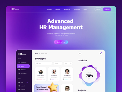 🔍 HRplatform - HR Web Platform (Design) analytics app design dark mode design figma hr platform illustration logo logo design management management platform design platforms design ui ui design uiux design ux ux design web app design web application web design