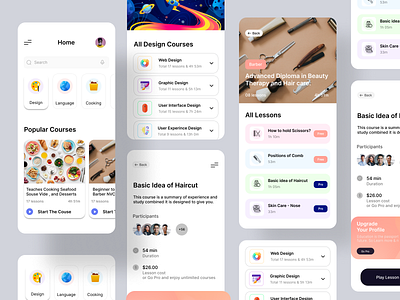 👨‍🎓 Online Academic - Educational Mobile Application (Design) app design courses design hamburger menu illustration logo logo design management mobile app design mobile application design platform platforms design profile prototyping ui ui design uiux design ux ux design wireframing