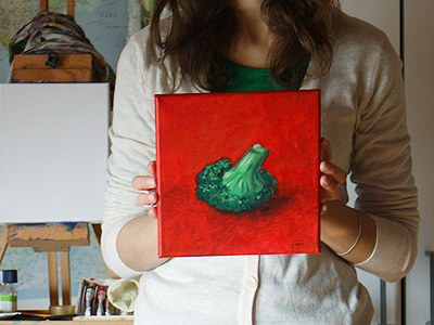 broccoli canvas oil painting