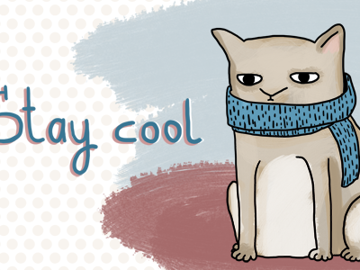 stay cool bright card cat illustration picture
