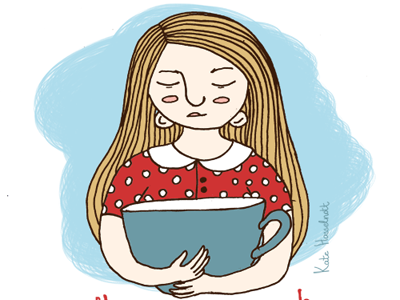 Never enough bright coffee cup funny girl illustration never enough