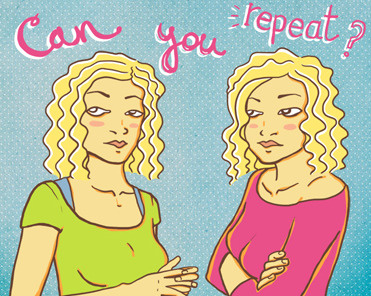 can you repeat? girls illustration twins