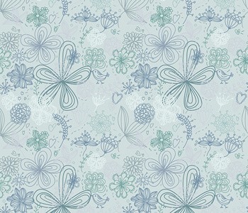 Blue pattern birds blue floral pattern