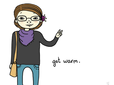 get warm bright card funny girls illustration