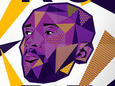 NBA Low Poly Pop Art - Kobe Bryant basketball geometric illustration kobe lakers low poly modern nba pop art poster sports vector