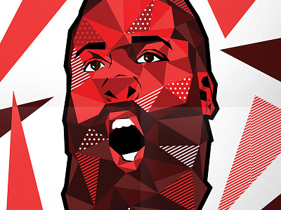 NBA Low Poly Pop Art - James Harden basketball geometric houston rockets james harden low poly modern nba pop art sports