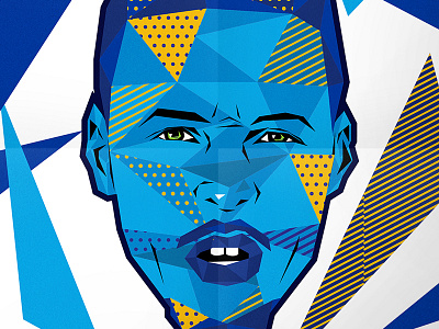 NBA Low Poly Pop Art - Steph Curry basketball geometric golden state low poly modern nba pop art sports steph curry warriors