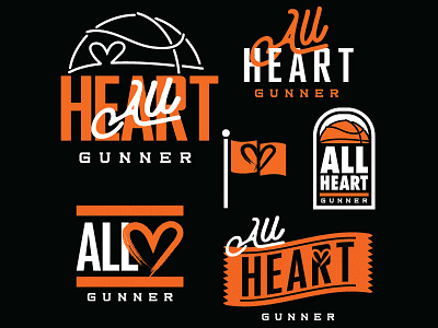 All Heart basketball heart logo modern options set simple