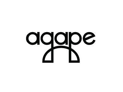 Agape Logo art direction black bold branding logo modern simple white