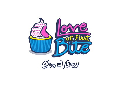 Love At First Bite art direction bakery bite bold branding cake cupcake lettering logo modern