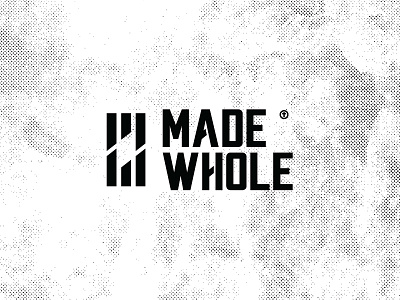 Made Whole apparel art direction black bold branding clothing faith logo modern options simple white