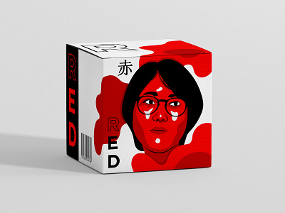 Red Package Design art direction bold box branding illustration japenese mockup modern package