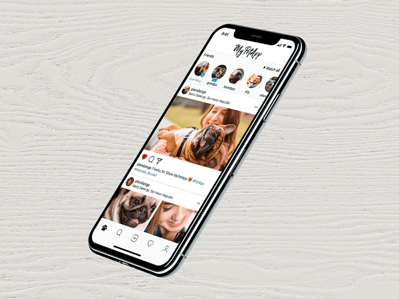 Social app after effect aftereffects animal animal social app animation app design devices iphone x iphonex