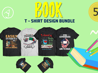 Book Lover T-Shirt Design Bundle