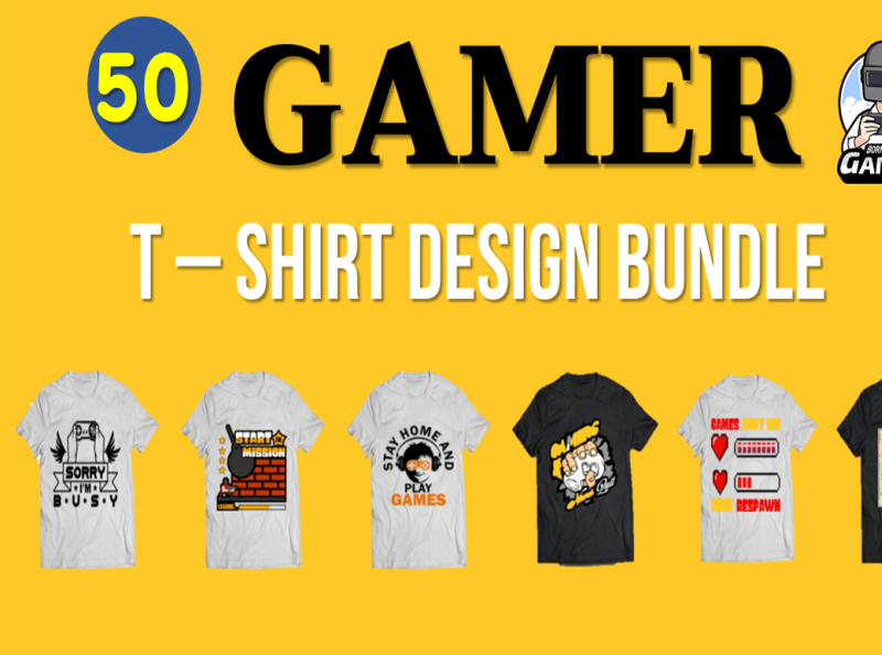 50 Gamer T-shirt design Bundle by T shirt Design on Dribbble