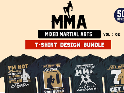 50 Mixed Martial Arts Editable T-shirt Design Bundle