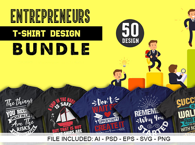 50 Editable Entrepreneurs T-shirt design Bundle shirt t shirt t shirt design t shirtdesign trendy design tshirt tshirt design