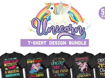 50 Editable Unicorn T-shirt Design Bundle design illustration shirt t shirt t shirt design t shirtdesign trendy design tshirt tshirt design