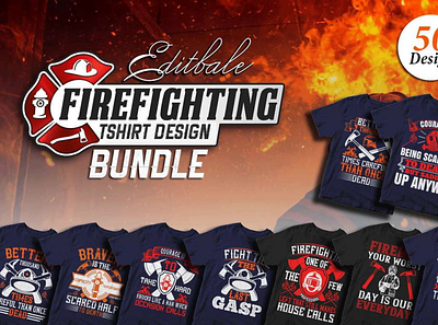 50 Firefighter Tshirt Design Bundle shirt t shirt t shirt design t shirtdesign trendy design tshirt tshirt design