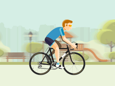 Cycling bicyle character cycling flat illustration sport vector