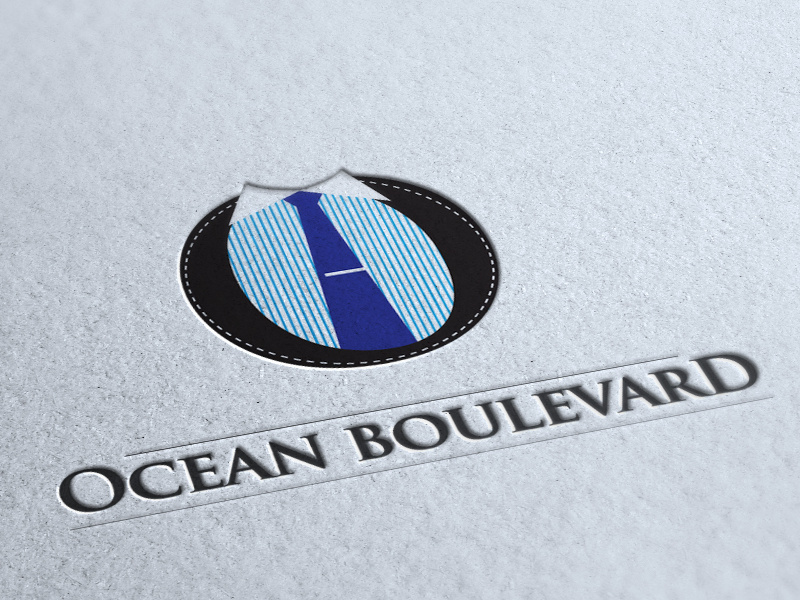 Ocean Boulevard ocean boulevard logo owdesignz tie stripes blue collar tiepin
