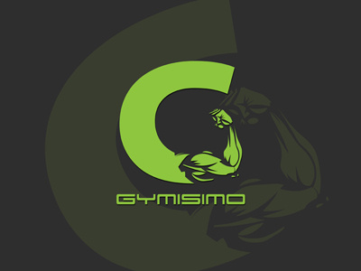 Gymisimo arm flex green gym logo owdesignz strong