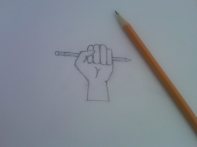 D.O.D. design fist illustration logo owdesignz pencil power sketch