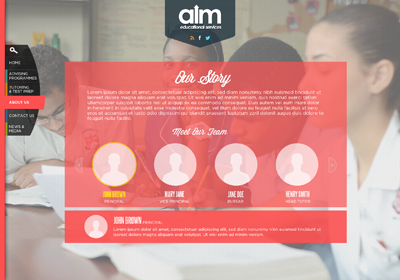Aim - About Us Page aim education hybrid technology solutions school webpage
