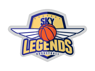Sky Legends ardenne blue logo owdesignz sky legends basketball yellow