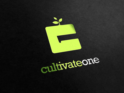 Cultivate One 1 c cultivate logo negative space c one owdesignz shrub