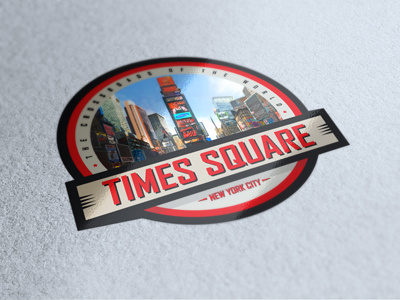 Times Square crossroads badge retro vintage logo owdesignz new york times square