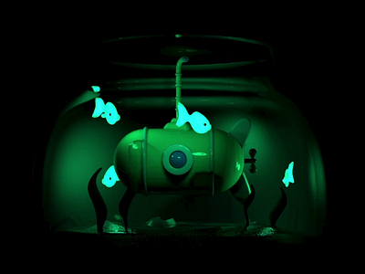 Subby and the Glowfish 3d @design @eyedesyn animation cinema4d fish motion submarine