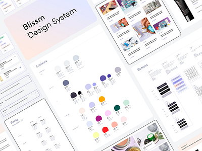 Blissim Design System beauty brand buttons colors cosmetics design system figma fonts gradient mockup push ui design ux design