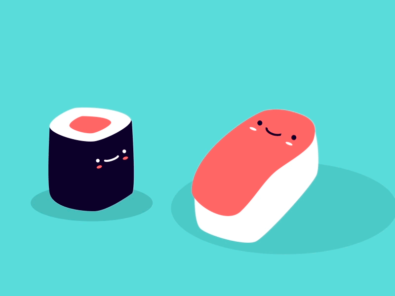 Hi Dribbble! animation first hello shot sushi welcome