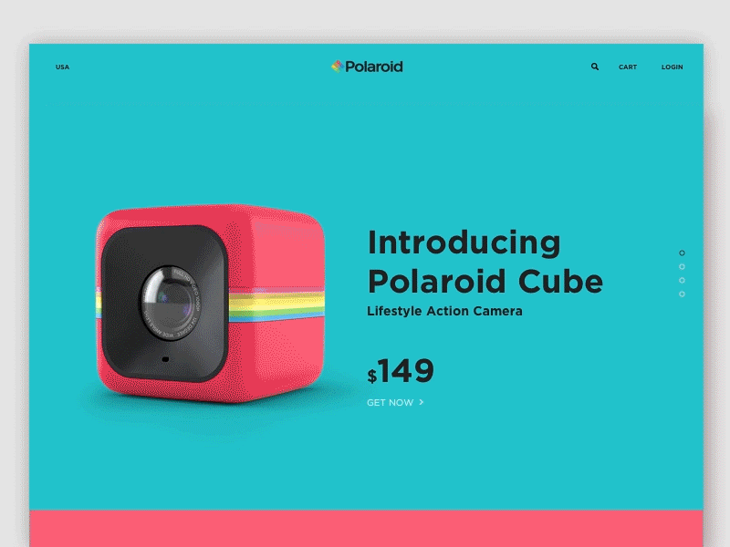 Daily UI #003 Landing Page - Polaroid Cube