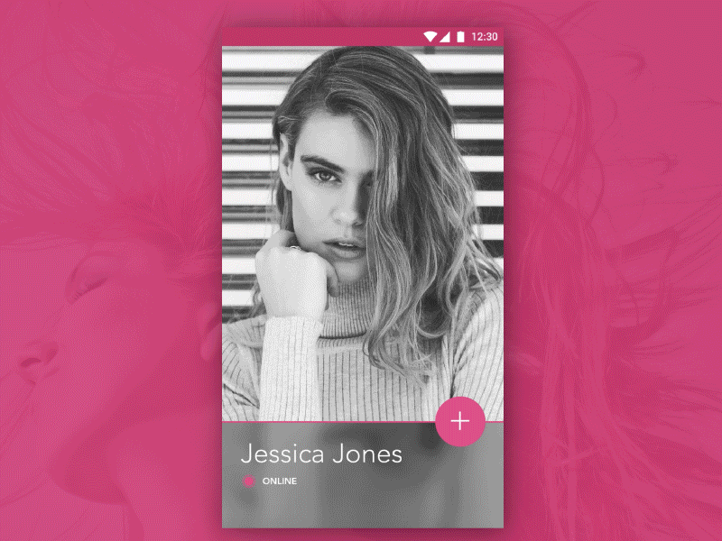 Daily UI #006- Profile cards daily ui daily ui 7 feeds motion pink profile profile page