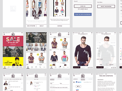 Boutiques app ui WIP catalog e commerce ecommerce fashion ios iphone mobile product shop store ui ux