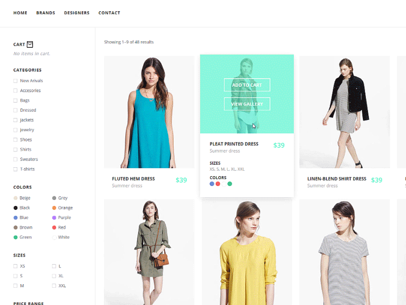 Catalog page add to cart interaction product mobile app ios store fashion ecommerce shop website ux ui interaction