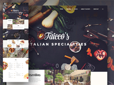 Faicco's Italian Restaurant Parallax ecommerce homepage interaction ios landing mobile page product shop ui ux website