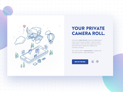 Isometric Illustration modal window sign up app camera form illustration isometric landing modal page photo subscribe ui website